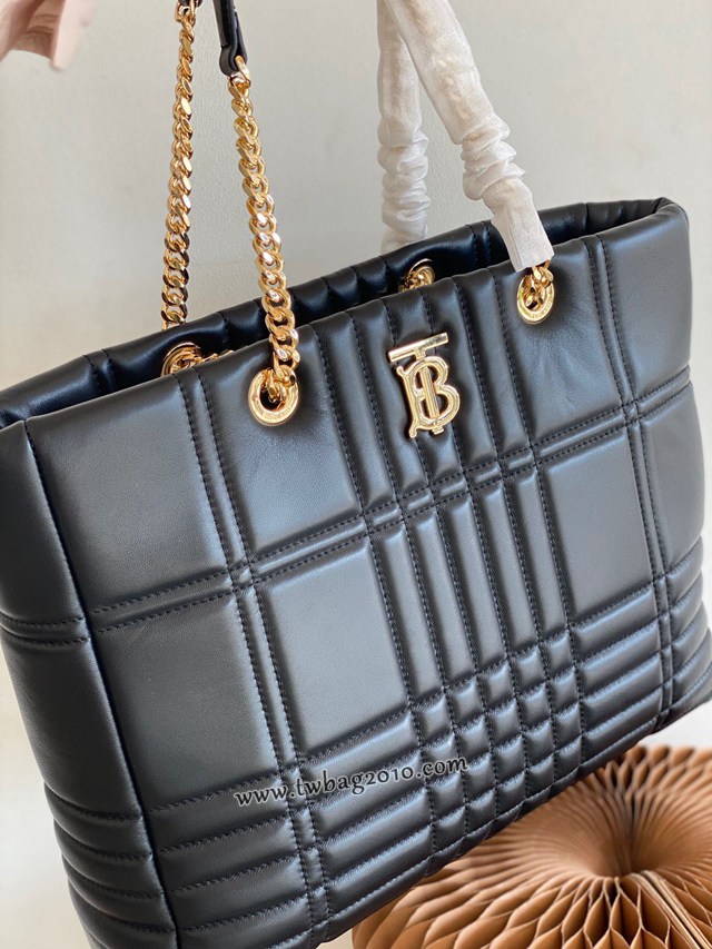 Burberry專門店新款羔羊皮絎縫購物袋 巴寶莉鏈條雙肩帶肩背女包 yxb1384